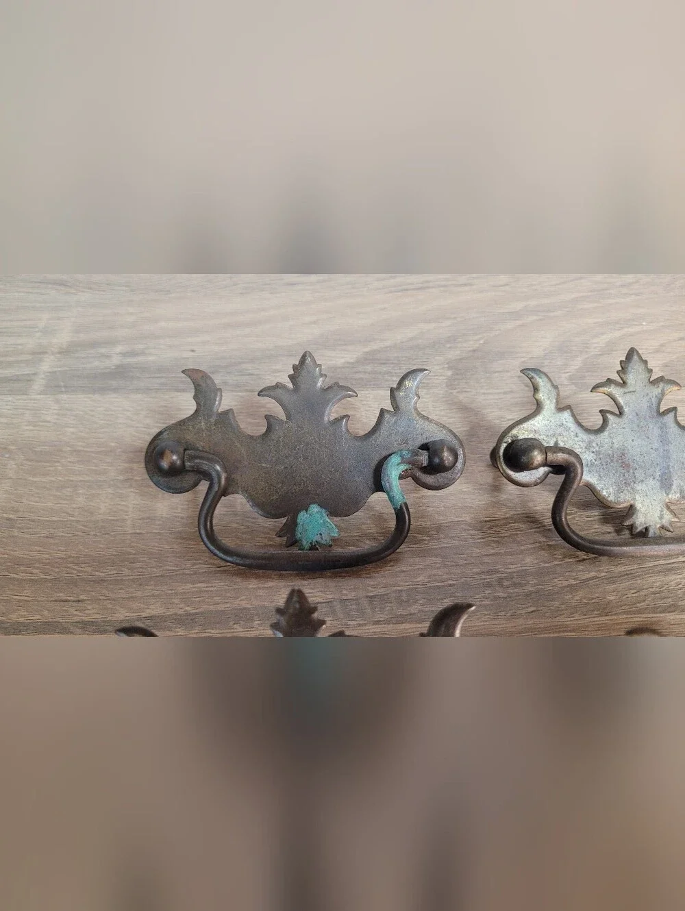 Antique Brass Drawer Pulls - Brown Patina (Set of 6)